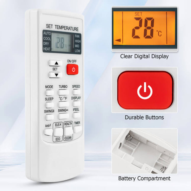 Universal Air Conditioner Remote | 4 Climate Modes & Digital Display | Versatile Control for Efficient Temperature Management 1