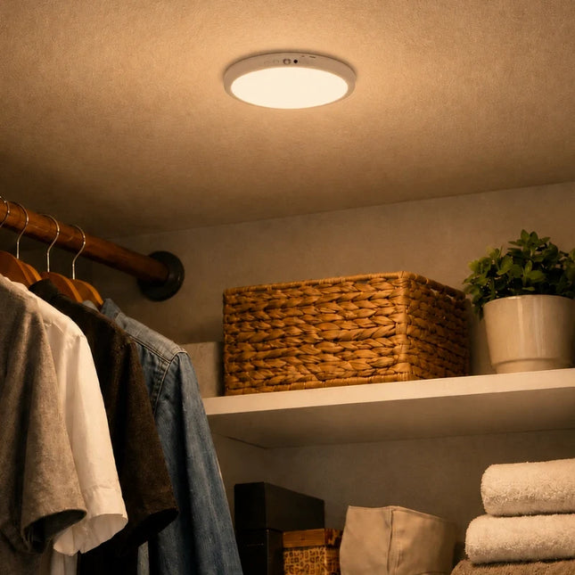 Ceiling Lights Battery Operated, Motion Sensor Light with Remote, Rechargeable Under Cabinet Light for Hallway_00