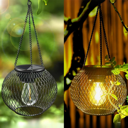 Solar-Powered Luminous Lantern with Automatic Dusk Sensor | Weather-Resistant Illumination for Outdoor Spaces
