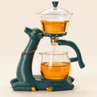Glass Teapot with Infuser, Borosilicate Glass Teapot with Deer Base, Tea Set with Cups Option, Loose Leaf Tea Maker