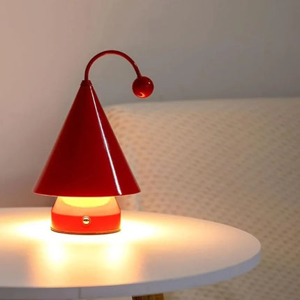 Cordless Dimmable GlowCap Lamp with Unique Cone Design | Stylish Rechargeable Lighting for Modern Elegance