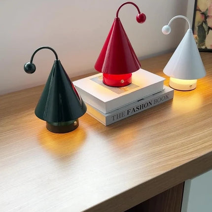 Cordless Dimmable GlowCap Lamp with Unique Cone Design | Stylish Rechargeable Lighting for Modern Elegance