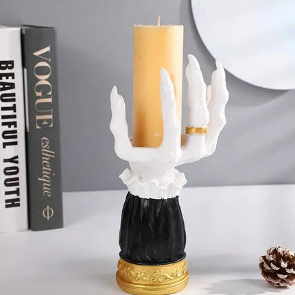 Witch Hand Candle Holder, Halloween Candlestick Holder with Gold Base – image 7