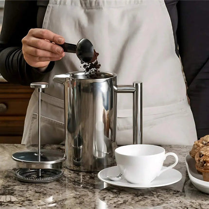 Stainless Steel French Press Coffee Maker, Manual Coffee Maker and Tea Press