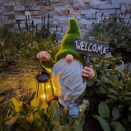 Solar-Powered Garden Gnome with Unique Character | Weatherproof Resin Decor for Magical Outdoor Ambiance