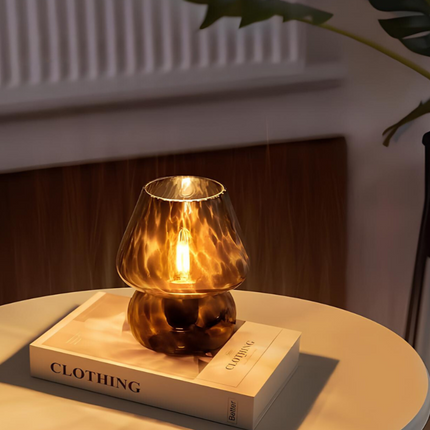Hand-Blown Glass Lamp with Unique Patterns | Dimmable Lighting for Elegant Home Ambiance