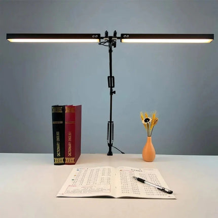 Dual-Head LED Desk Lamp with Adjustable Brightness | 360° Rotatable Arms for Personalized Workspace Lighting