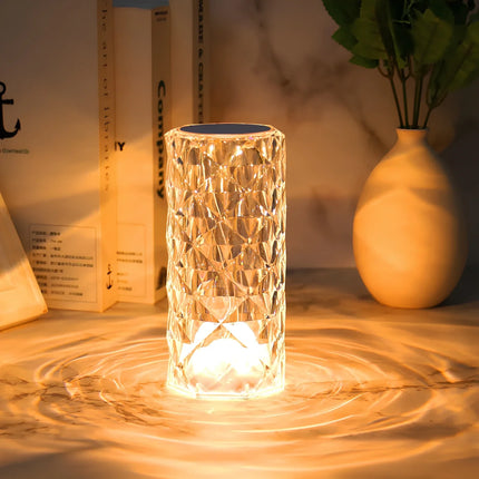 Touch Control Table Lamp with 16 Color Options | Rechargeable Acrylic Design for Customizable Mood Lighting