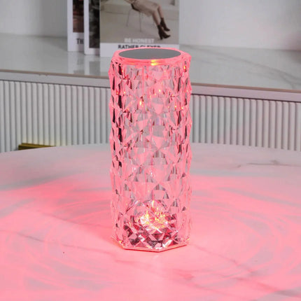 Touch Control Table Lamp with 16 Color Options | Rechargeable Acrylic Design for Customizable Mood Lighting
