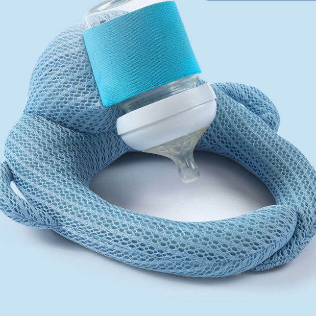 Infant Bottle Holder, Hands Free Bottle Prop Pillow for Baby Feeding, Soft Plush Bottle Holder with Elastic Strap_01