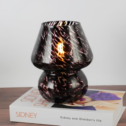 Hand-Blown Glass Lamp with Unique Patterns | Dimmable Lighting for Elegant Home Ambiance