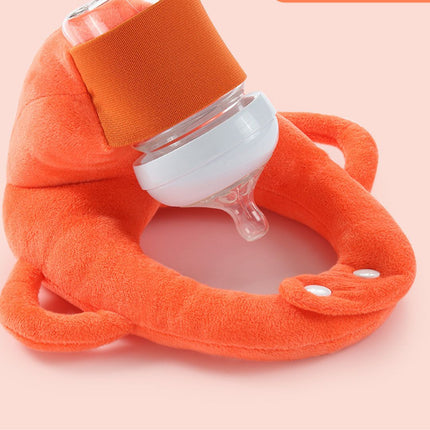 Infant Bottle Holder, Soft Plush Bottle Holder with Elastic Strap – image 5