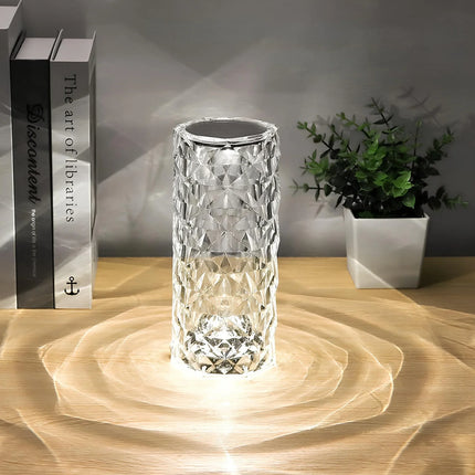 Touch Control Table Lamp with 16 Color Options | Rechargeable Acrylic Design for Customizable Mood Lighting