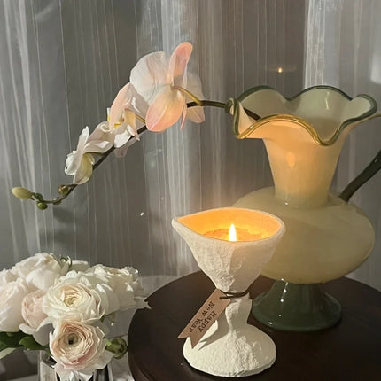 Cement Candle Holder with Nordic-Inspired Design | Versatile Home Decor for Elegant Ambiance