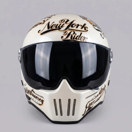 Urban Rider | Motorcycle Helmet with Retro New York Graphic Design | Enhanced Comfort for City Cruising 2