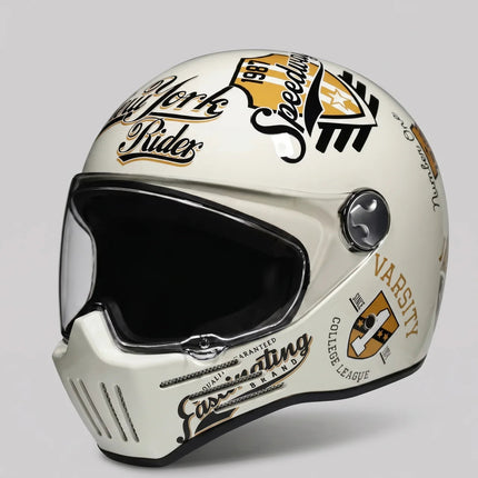 Urban Rider | Motorcycle Helmet with Retro New York Graphic Design | Enhanced Comfort for City Cruising 4