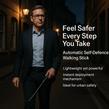 Urban Trek | Automatic Self Defense Walking Stick with Ergonomic Handle | Compact Design for Safety and Stability 2