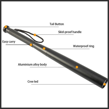 Utility Flashlight | Baseball Bat Shaped LED Flashlight with 3 Lighting Modes | Durable Aluminum Alloy for Emergency Use 4