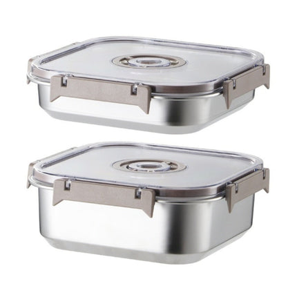 Stainless Steel Vacuum-Sealed Food Container Set (1800ML + 3000ML) | Modern Freshness Solution for Extended Food Storage
