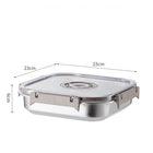 Stainless Steel Vacuum-Sealed Food Container Set (1800ML + 3000ML) | Modern Freshness Solution for Extended Food Storage