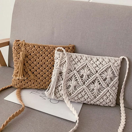 Vardi Dante | Woven Shoulder Bag for Women with Zipper Closure | Chic Boho Style for Everyday Use 2