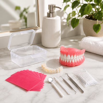 Vepine Complete Denture Set | Full & Partial Dentures with Easy-to-Use Tool Kit | Create Your Ideal Smile at Home