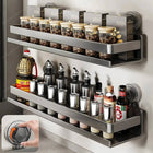 Vera | Wall Spice Rack Organizer with Adjustable Suction Cups | Sleek Design for Effortless Kitchen Storage 0