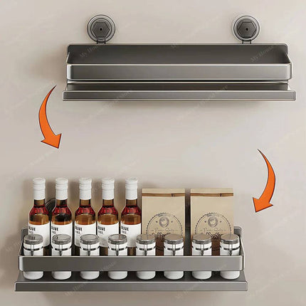 Vera | Wall Spice Rack Organizer with Adjustable Suction Cups | Sleek Design for Effortless Kitchen Storage 4