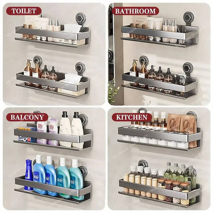 Vera | Wall Spice Rack Organizer with Adjustable Suction Cups | Sleek Design for Effortless Kitchen Storage 5