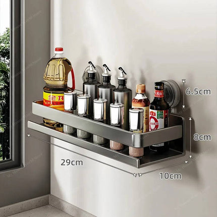 Vera | Wall Spice Rack Organizer with Adjustable Suction Cups | Sleek Design for Effortless Kitchen Storage 6