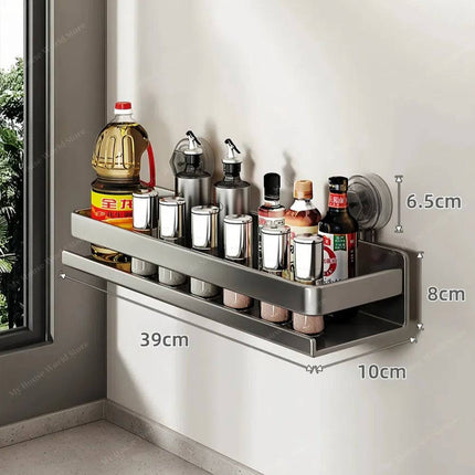 Vera | Wall Spice Rack Organizer with Adjustable Suction Cups | Sleek Design for Effortless Kitchen Storage 7