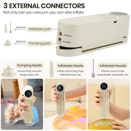 Versatile 3-in-1 Cordless Mini Vacuum Sealer with Strong Suction | Compact Design for Food Freshness and Convenience 8