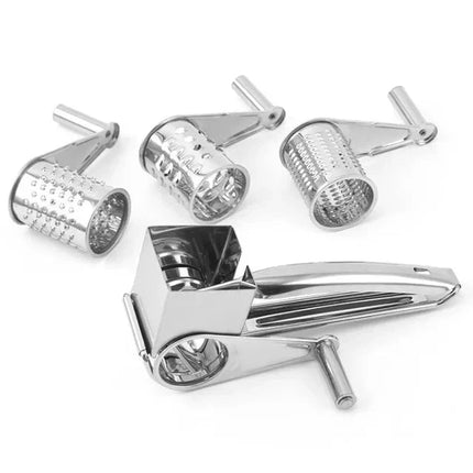 Versatile Cheese Grater with Ergonomic Handle & 3 Interchangeable Cutters | Stainless Steel for Effortless Food Prep 6