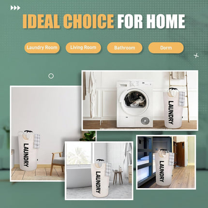 Versatile Foldable Laundry Hamper | Waterproof Fabric with 90L Capacity | Space-Saving Design for Organized Laundry 5