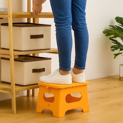 Versatile Folding Step Stool | Lightweight Plastic Design with Portable Handle for Easy Reach 2