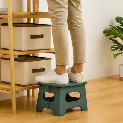 Versatile Folding Step Stool | Lightweight Plastic Design with Portable Handle for Easy Reach 3