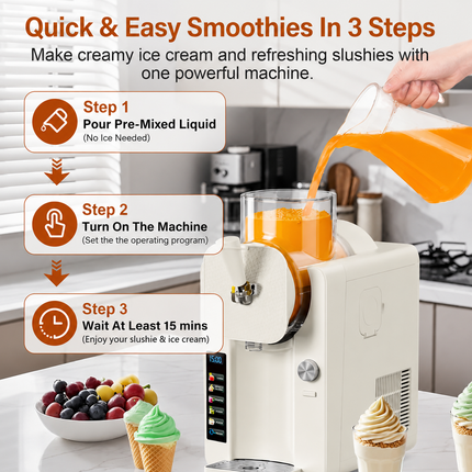 Versatile Frozen Treat Maker | 2-in-1 Ice Cream & Slush Machine for Quick Desserts 3