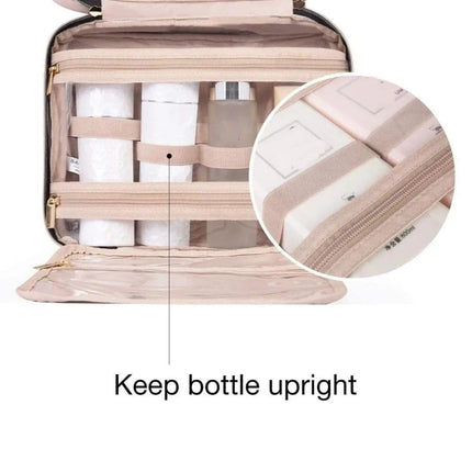 Versatile Hanging Makeup Bag | Travel Cosmetic Organizer with Fold-Out Design | Ideal for Skincare and Accessories 2