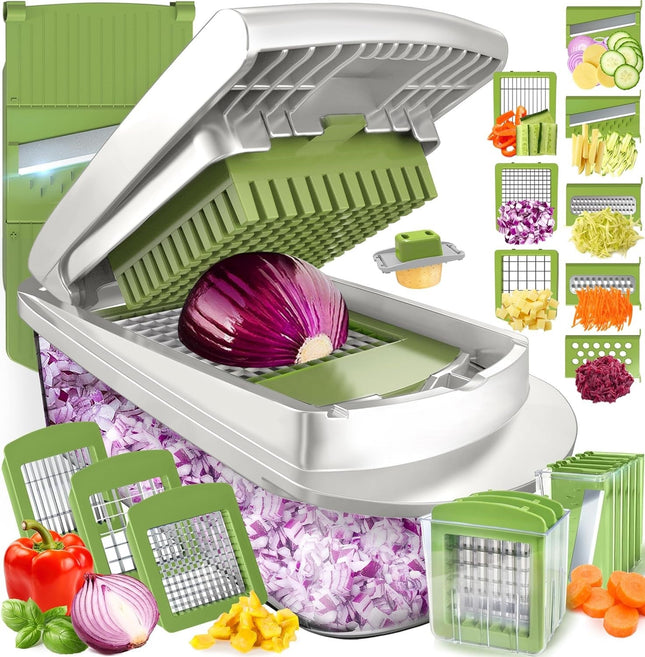 Versatile Kitchen Slicer | 10-in-1 Vegetable Cutter with 8 Blades | Efficient Food Prep Tool for Quick Meal Preparation 1