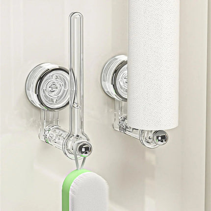 Versatile Kitchen Towel Holder with 180° Rotating Design | Drill-Free Suction Cup for Easy Access 2