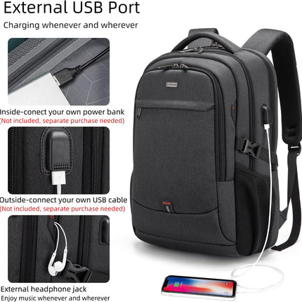 Versatile Laptop Backpack with USB Port & Anti-Theft Design | Organised Storage for Travel and Work 4
