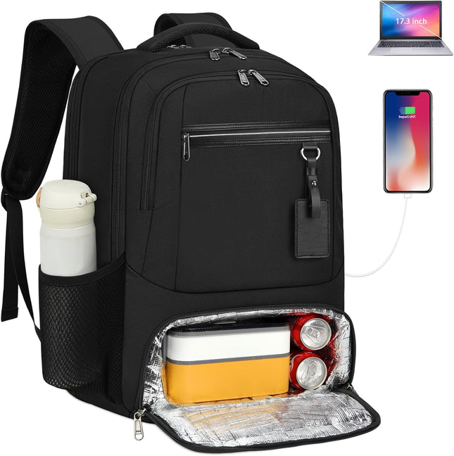 Versatile Laptop & Lunch Backpack with USB Charging Port | Waterproof Design for Travel and Work 0