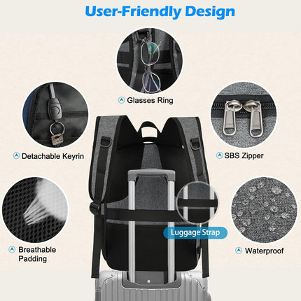 Versatile Laptop & Lunch Backpack with USB Charging Port | Waterproof Design for Travel and Work 3