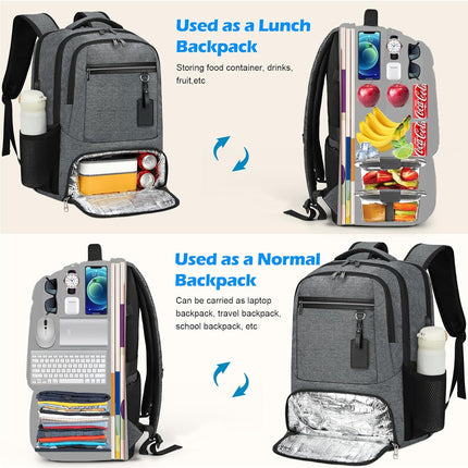 Versatile Laptop & Lunch Backpack with USB Charging Port | Waterproof Design for Travel and Work 5