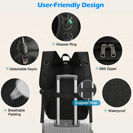 Versatile Laptop & Lunch Backpack with USB Charging Port | Waterproof Design for Travel and Work 8