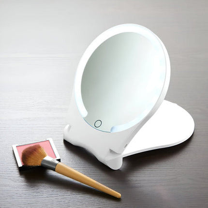 Versatile Makeup Mirror | 10X Magnification with LED Lights | Compact Design for Travel 0