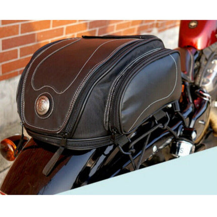 Versatile Motorcycle Tail Bag with Expandable Storage & Water-Resistant Design for All-Weather Rides 2