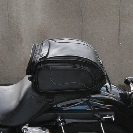 Versatile Motorcycle Tail Bag with Expandable Storage & Water-Resistant Design for All-Weather Rides 3