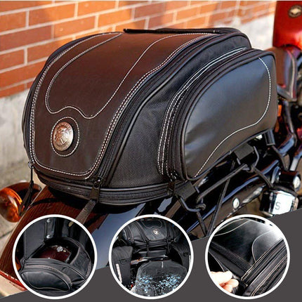 Versatile Motorcycle Tail Bag with Expandable Storage & Water-Resistant Design for All-Weather Rides 5