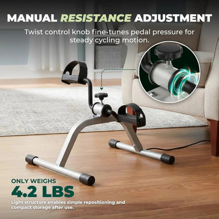 Versatile Pedal Exerciser | Compact Trainer with Adjustable Resistance | Dual Function for Arm and Leg Workouts 3